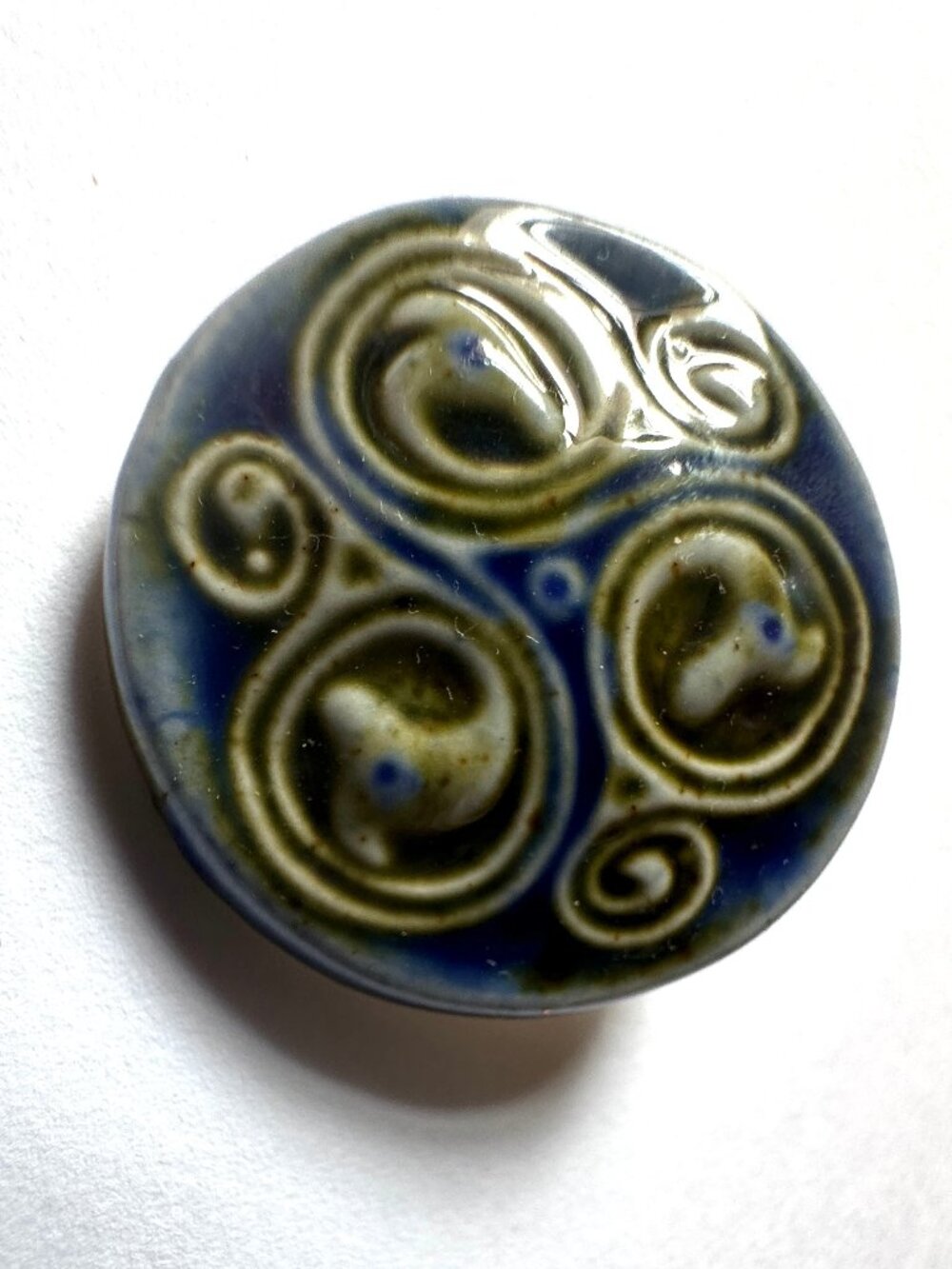 Handmade Glazed Ceramic brooch, Arkland Studio